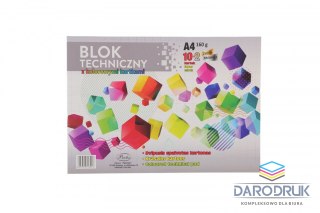 Protos Blok techniczny 12 kolorów + złoty + srebrny A4 mix 160g 14k Protos (1161)