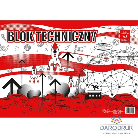 Protos Blok techniczny A3 biały 190g 10k Protos