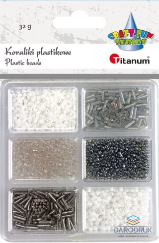 Titanum Koraliki kreatywne Craft-Fun Series tonacja biało-szara Titanum (25BR013)