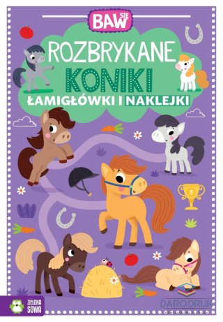 Zielona Sowa Książeczka edukacyjna Baw się. Rozbrykane koniki. Łamigłówki i naklejki Zielona Sowa