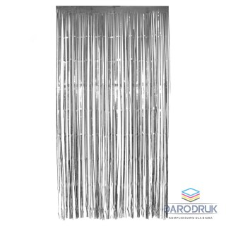 Arpex Dekoracja kurtyna srebrna 100x200cm Arpex (HF3591)