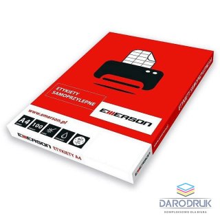 Emerson Etykieta samoprzylepna A4 52,5x29,6 biały [mm:] 52,5x29,6 Emerson (eta4525x296w)