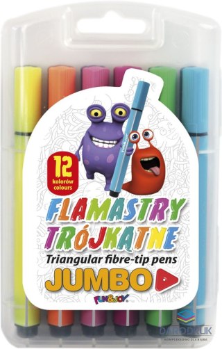 Fun&Joy Flamaster Jumbo trójkątny 12 kol. Fun&Joy (FJ-204-12)