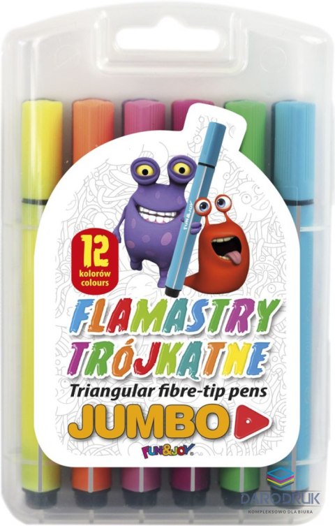 Fun&Joy Flamaster Jumbo trójkątny 12 kol. Fun&Joy (FJ-204-12)