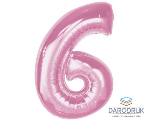 Godan Balon foliowy Smart, cyfra 6, j. różowa, 92 cm Godan (CH-S9J6)