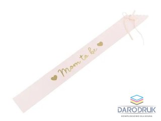 Partydeco Dekoracja Szarfa Mom to be, blady róż, 75 cm Partydeco (SBS1-081B)