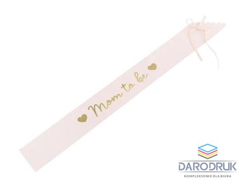 Partydeco Dekoracja Szarfa Mom to be, blady róż, 75 cm Partydeco (SBS1-081B)