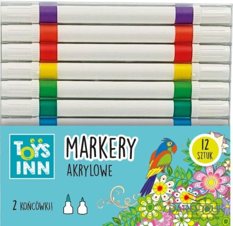 Stnux Marker specjalistyczny akrylowe 2 końcówki 12 szt. wkład mix okrągła końcówka Stnux (STN9162)