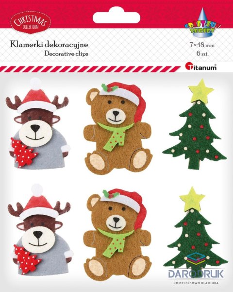 Titanum Ozdoba drewniana Craft-Fun Series Klamerki Boże Narodzenie Titanum (23BR1218-8)
