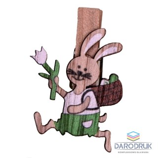 Titanum Ozdoba drewniana Craft-Fun Series klamerki króliki z koszykiem Titanum (2324040)