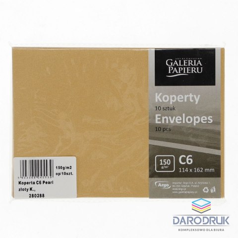 Argo Koperta C6 pearl złoty k 150g złota Argo (280288) 10 sztuk