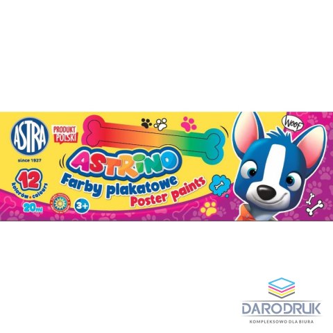 Astrino Farby plakatowe kolor: mix 20ml 12 kolor. Astrino (301221004)