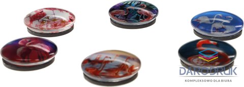 Fun&Joy Magnes FLAMINGI okrągły mix śr. 30mm Fun&Joy 6 sztuk