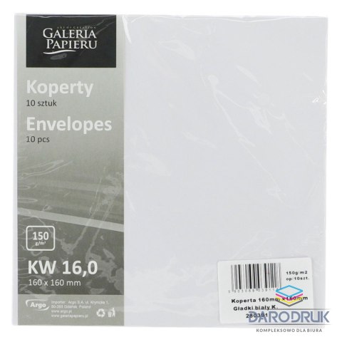 Galeria Papieru Koperta gładki biała [mm:] 160x160 Galeria Papieru (280391) 10 sztuk