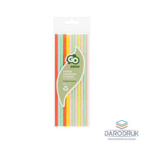 Godan Słomka papierowe, pastelowy mix 6x197 mm/12szt. 12 szt Godan (SG-RPPM12)