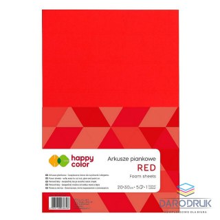 Happy Color Arkusz piankowy kolor: czerwony 5 ark. [mm:] 210x297 Happy Color (HA 7130 2030-2)