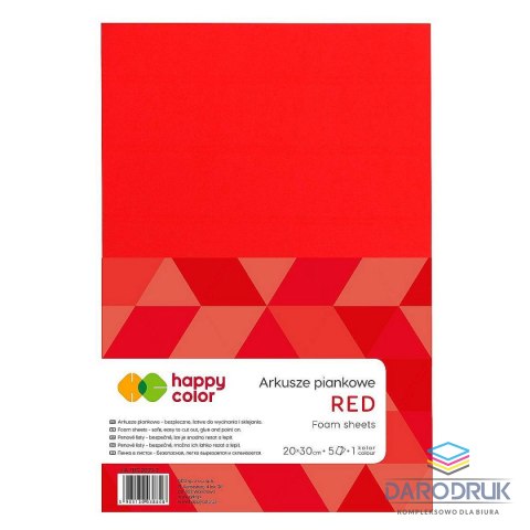Happy Color Arkusz piankowy kolor: czerwony 5 ark. [mm:] 210x297 Happy Color (HA 7130 2030-2)