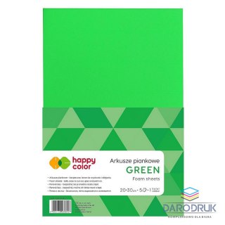 Happy Color Arkusz piankowy kolor: zielony 5 ark. [mm:] 210x297 Happy Color (HA 7130 2030-5)
