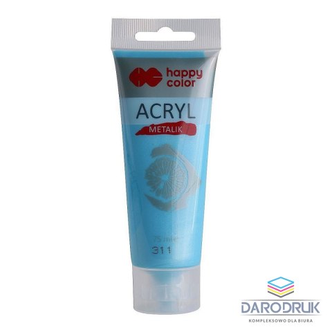 Happy Color Farba akrylowa Niebieski Tiffany metalik kolor: niebieski metaliczny 75ml Happy Color (HA 7370 0075-311)