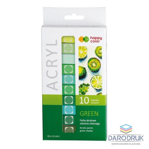 Happy Color Farba akrylowa kolor: zielony 12ml Happy Color (HA 7370 0012-G10)