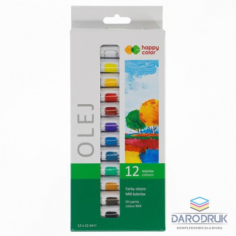 Happy Color Farba olejna kolor: mix 12ml 12 kolor. Happy Color (HA 7310 0012-K12)