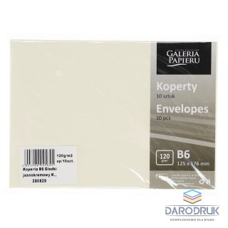 Koperta B6 gładki jasnokremowy k 120g kremowa [mm:] 125x176 (280829) 10 sztuk