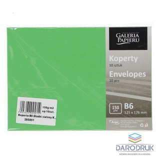 Koperta B6 gładki zielony k 150 zielona [mm:] 125x176 (280851) 10 sztuk