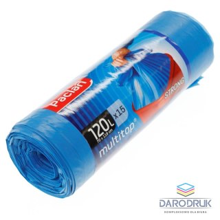 Paclan Worki na śmieci Paclan 120L niebieskie