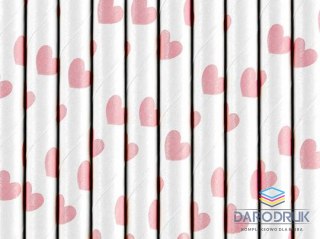Partydeco Słomka papierowe, j. róż, 19,5cm 10 szt Partydeco (SPP7-081J)