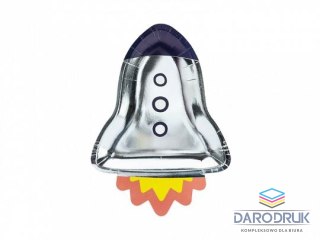 Partydeco Talerz jednorazowy Kosmos - Rakieta, 21,5x29,5 cm (1 op. / 6 szt.) papier 6 szt Partydeco (TPP48)
