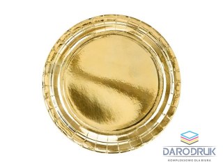 Partydeco Talerz jednorazowy złoty papier śr. 230mm 6 szt Partydeco (TPP58-019ME)