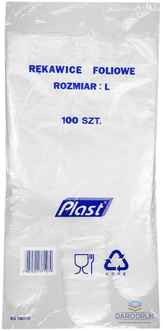 Plast Rękawiczki jednorazowe L 100 szt Plast