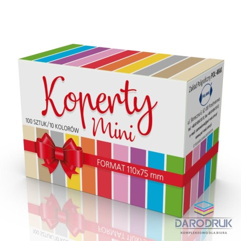 Pol-mak Koperta kolorowe mix Pol-mak (KMINI_OGKO) 100 sztuk