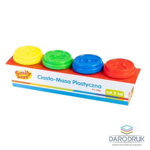 Smily Play Plastelina 4 kol. 4 tuby ciasto-masa mix 56g Smily Play (SP83347)