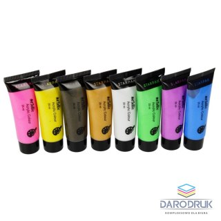 Starpak Farba akrylowa 8kolx 25ml, metalik kolor: mix 25ml Starpak (484980)