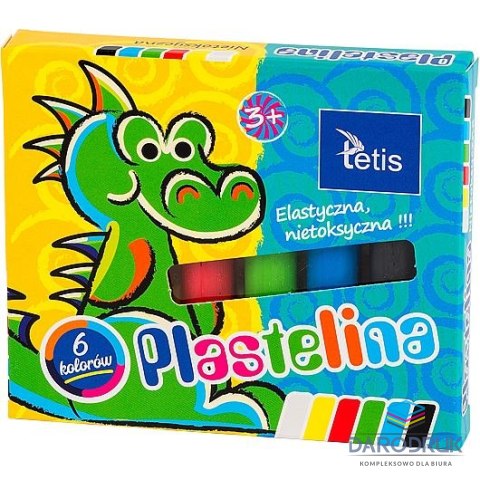 Tetis Plastelina 6 kol. mix 15g Tetis (KP001-A)