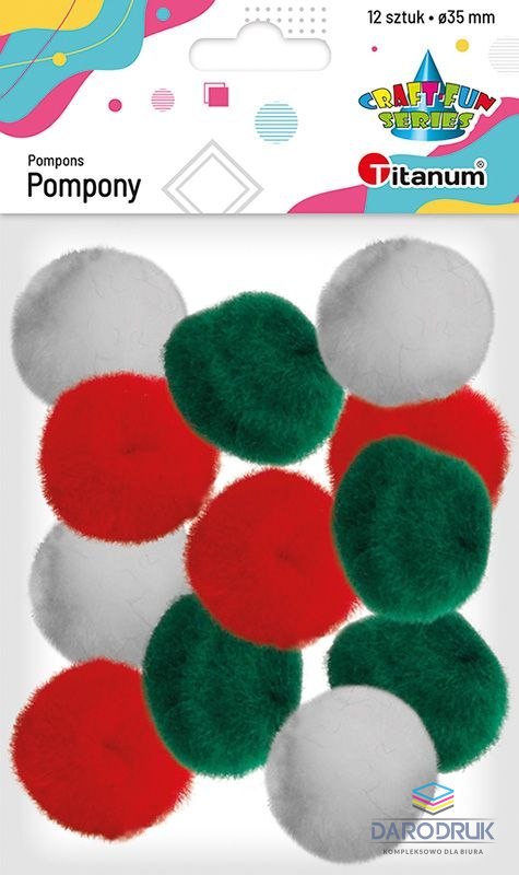 Titanum Pompony Craft-Fun Series akrylowe mix 12 szt Titanum (20TH1020-6)