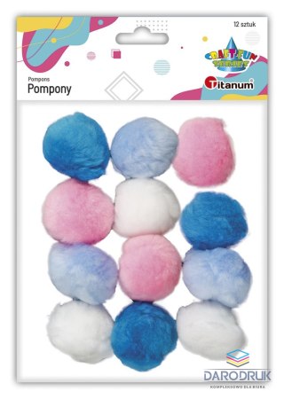 Titanum Pompony Craft-Fun Series akrylowe mix 12 szt Titanum (20TH1020-7)