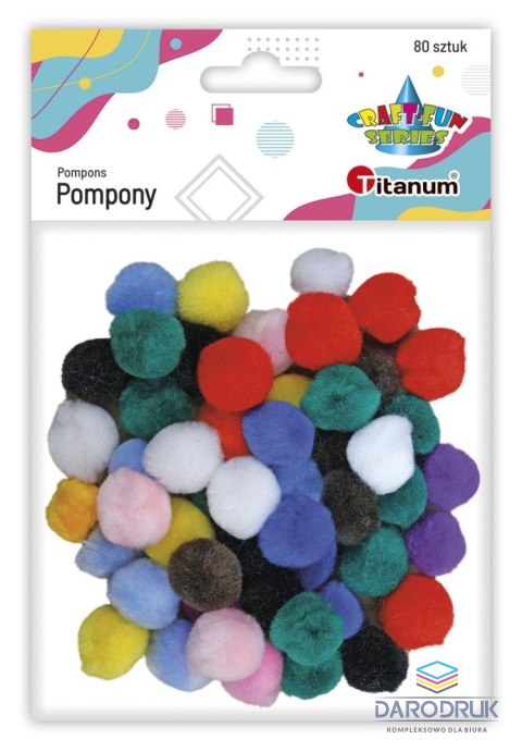 Titanum Pompony Craft-Fun Series akrylowe mix 80 szt Titanum (20TH1020-11)