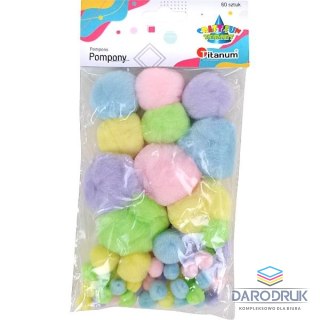 Titanum Pompony Craft-Fun Series pastelowy 60 szt Titanum (MQ1033)