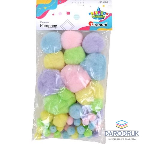 Titanum Pompony Craft-Fun Series pastelowy 60 szt Titanum (MQ1033)