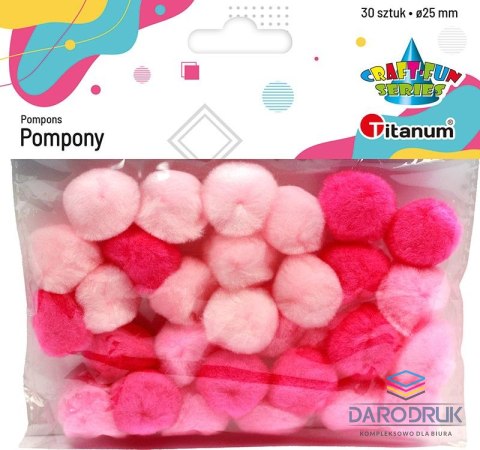 Titanum Pompony Craft-Fun Series różowe 30 szt Titanum (21006)