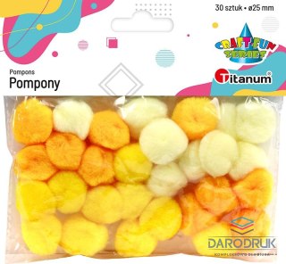 Titanum Pompony Craft-Fun Series żółte 30 szt Titanum (21004)