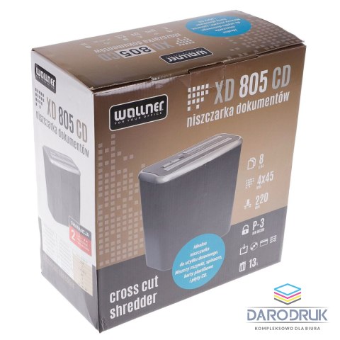 Wallner Niszczarka xd805cd czarna Wallner (110393)