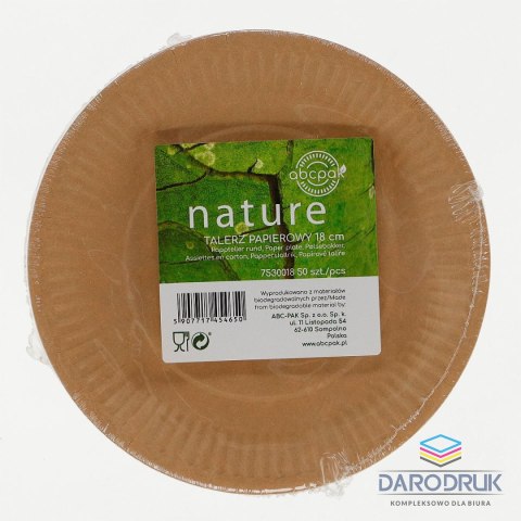 (nd) Talerz jednorazowy papier śr. 180mm 50 szt (nd)