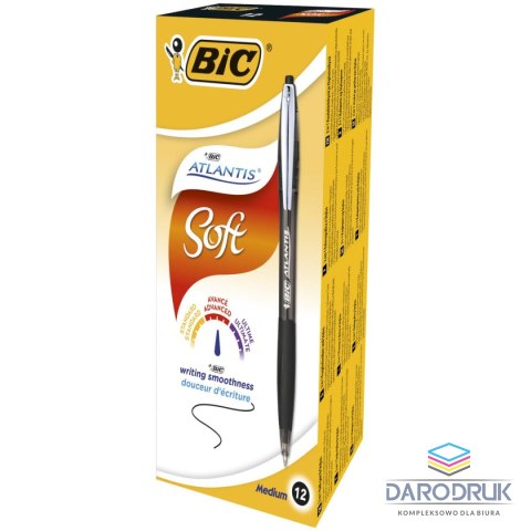 Bic Długopis olejowy Atlantis Soft Metal Clic wkład czarny 1,2mm Bic