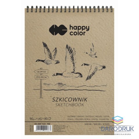 Gdd Blok artystyczny Happy Color szkicownik A5 90g 80k Gdd (HA 3809 2030-P80)