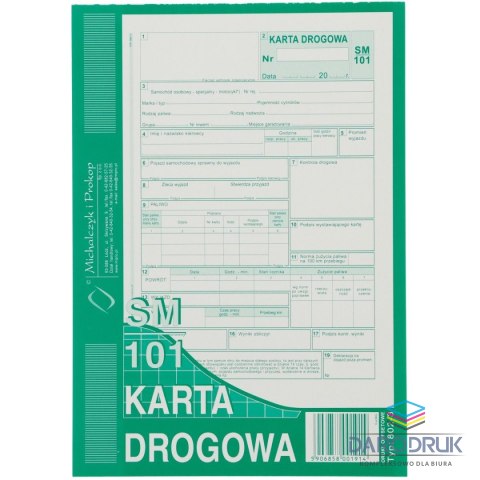 Michalczyk i Prokop Druk offsetowy A5 Karta drogowa ? sam. osob. A5 80k. Michalczyk i Prokop (802-3)