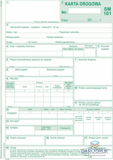 Michalczyk i Prokop Druk offsetowy A5 Karta drogowa ? sam. osob. A5 80k. Michalczyk i Prokop (802-3)