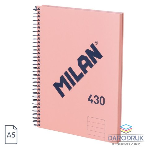Milan Kołozeszyt (kołonotatnik) A5 różowy 80k. 95g linia Milan (57152E80SNCP)